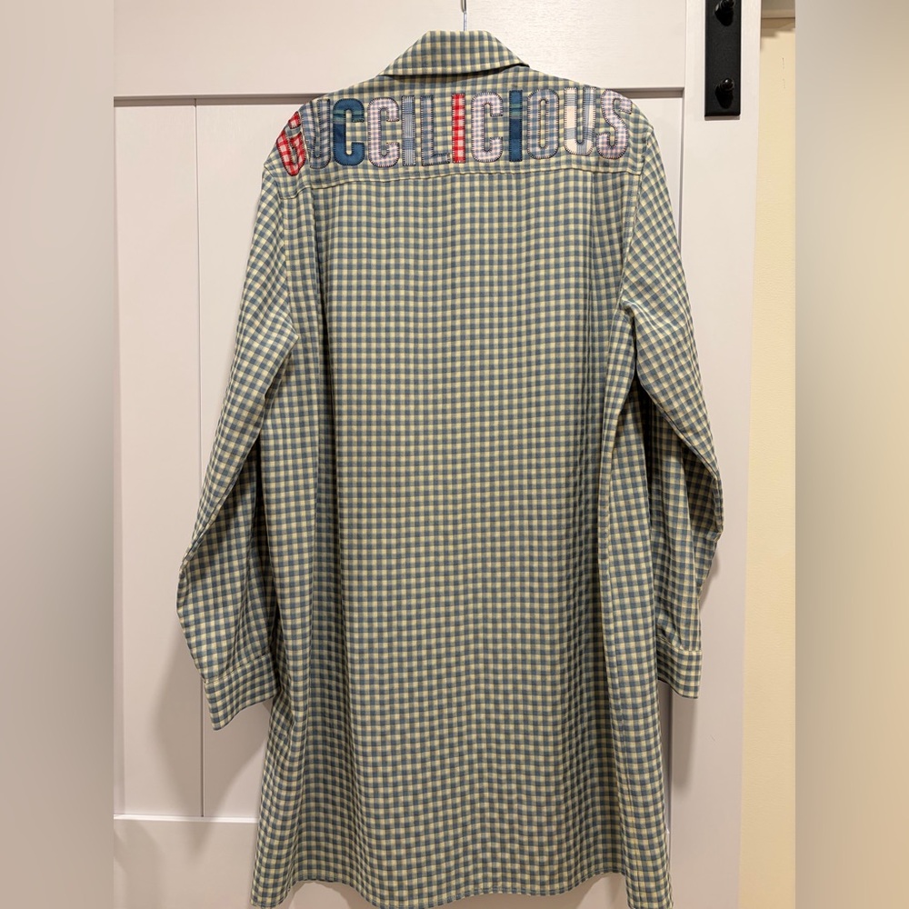 Gucci Gingham Embroidered Cotton Oversized Shirtdress or Tunic Size 38 - Picture 13 of 13